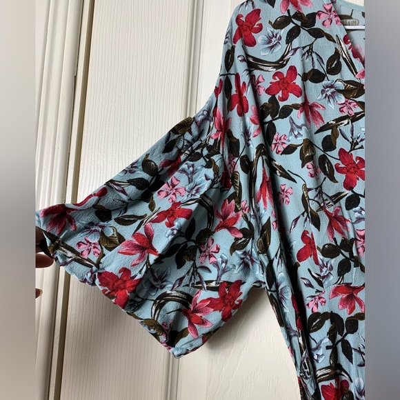 Zara | Floral Button Front Half Bell Sleeve Midi Dress - Large - Picture 6 of 11